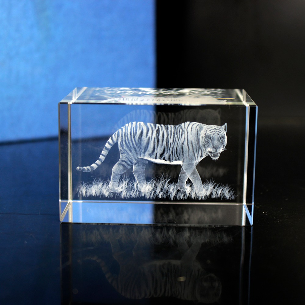 K9 Crystal Tiger Model Statue  - огляд і ціна Paper Weight Crystal