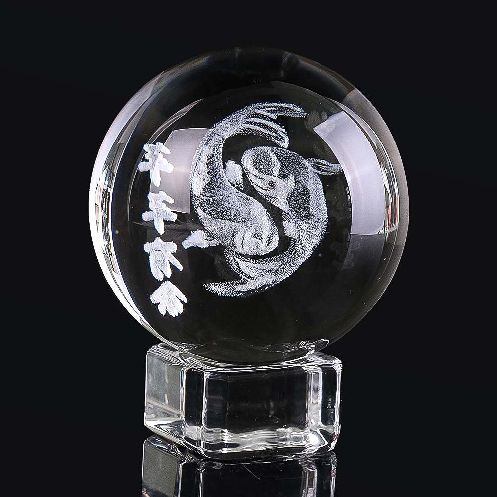 50mm 3D Engraved Crystal Ball  - огляд і ціна Paper Weight Crystal
