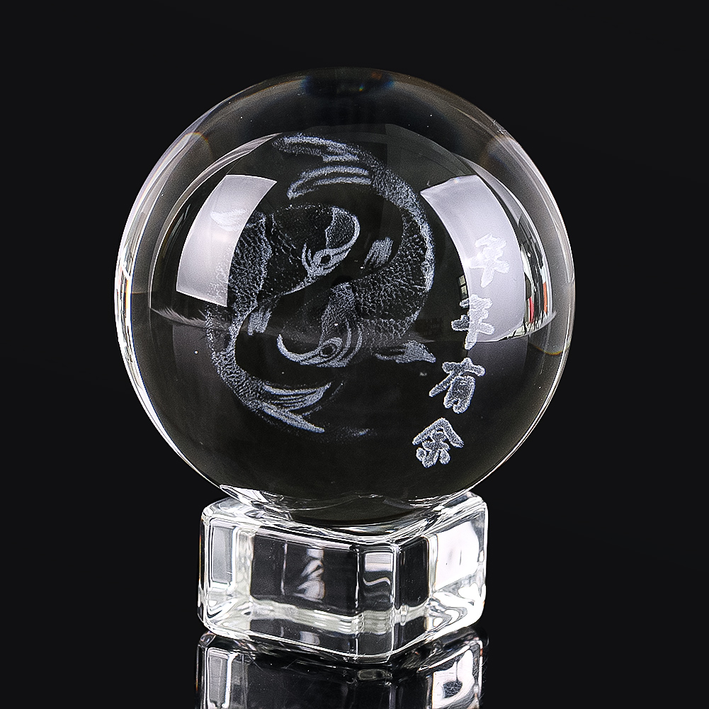 50mm 3D Engraved Crystal Ball  - огляд і ціна Paper Weight Crystal