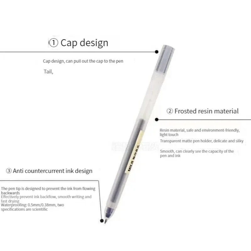 6/8Pcs/Set MUJIs Gel Pen Black - огляд і ціна Pentel Pen Energel